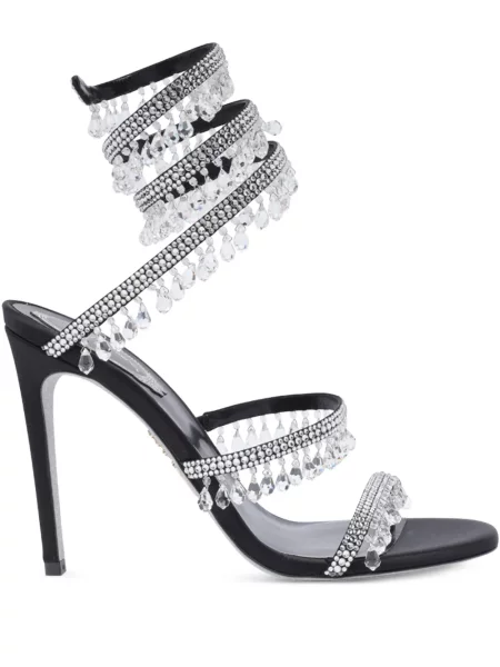 Sandale Rene Caovilla de cristal negru