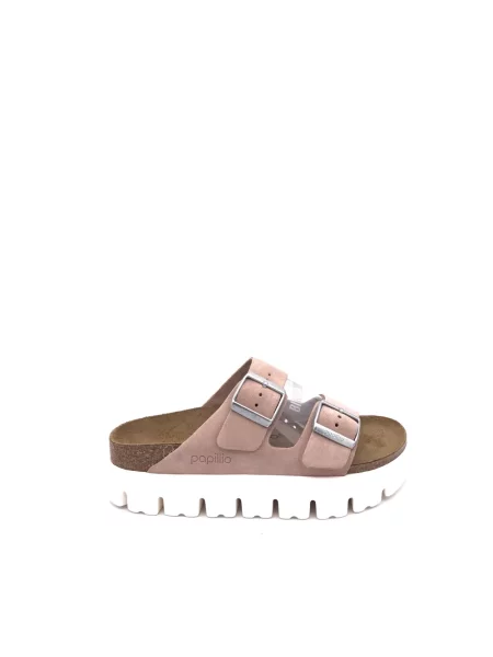 Klapki Birkenstock zamszowe chunky różowe