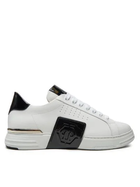 Кожени маратонки Philipp Plein Hexagon Phantom Kicks 01 бяло