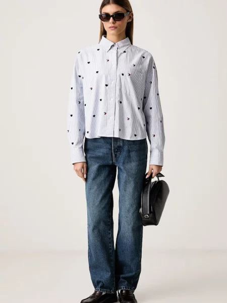 Tommy Jeans košeľa dámska modrá