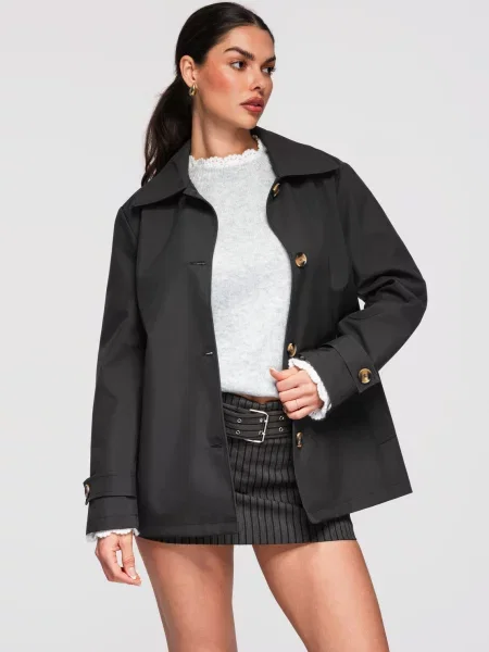 Haină de mazăre Edoti lung negru