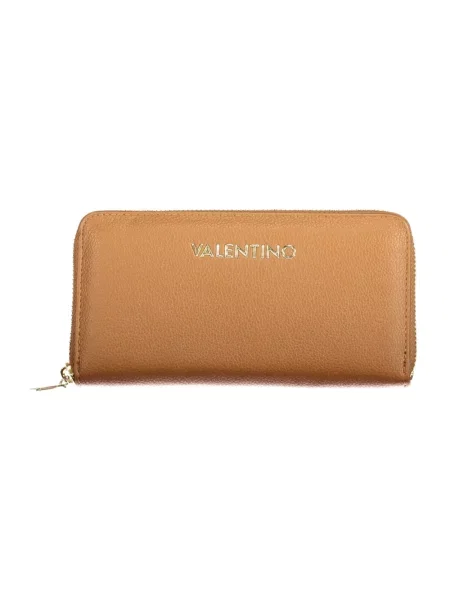 Lniany portfel Valentino Bags brązowy