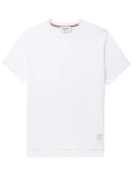 Tricou Thom Browne cu crăpătură scurt alb