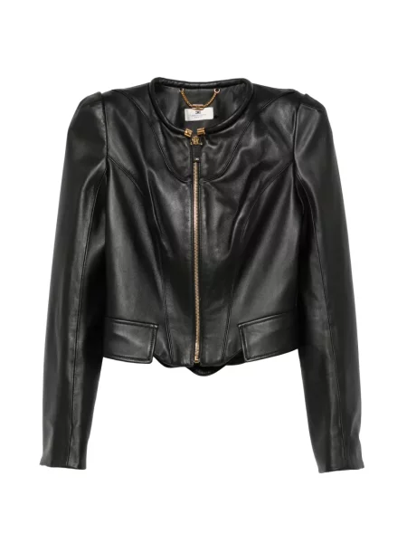 Geanta de piele Elisabetta Franchi negru