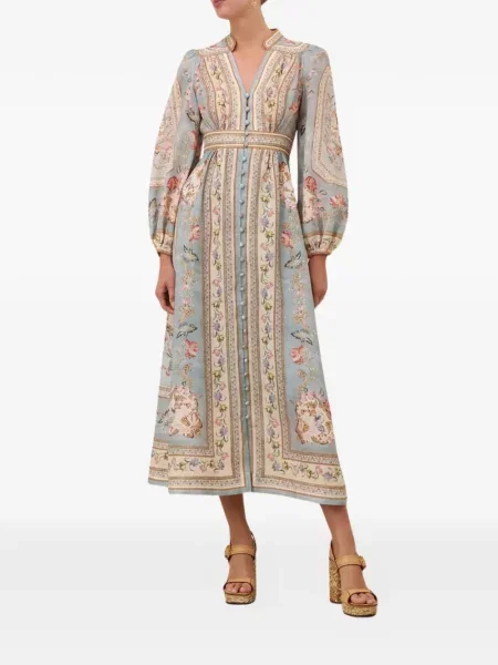 Rochie Zimmermann cu model floral cu imagine albastru