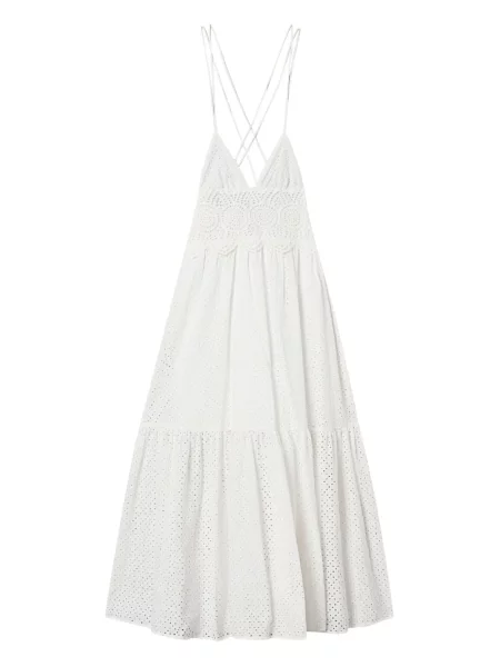 Rochie Twinset cu broderie de costum alb