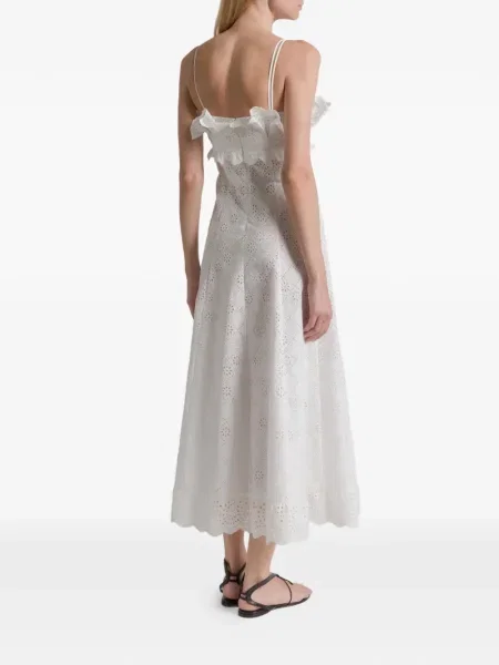 Rochie Alberta Ferretti cu volane de costum alb