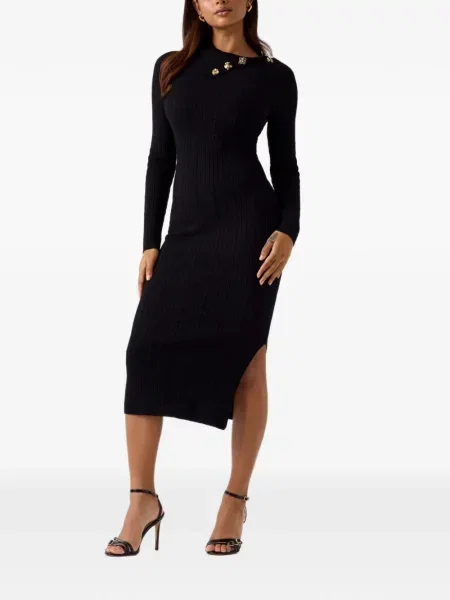Rochie midi Guess asimetrică negru