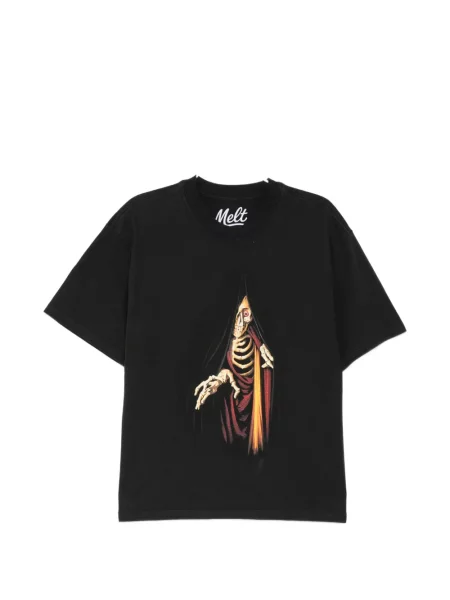 Tricou Melt cu imagine cu decolteu rotund negru