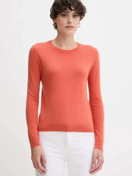 Вълнен пуловер United Colors of Benetton от лека материя синьо