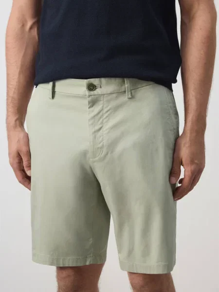 Bermudy chinosy slim fit z bawełny zieleń Mężczyzna 38 MANGO MAN miętowa