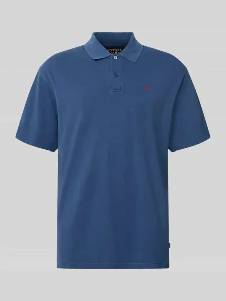 Koszulka polo o kroju relaxed fit z wyhaftowanym logo Scotch & Soda granatowa
