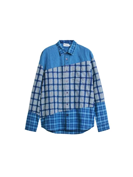 Desigual Cămașă albastru deschis / albastru închis alb
