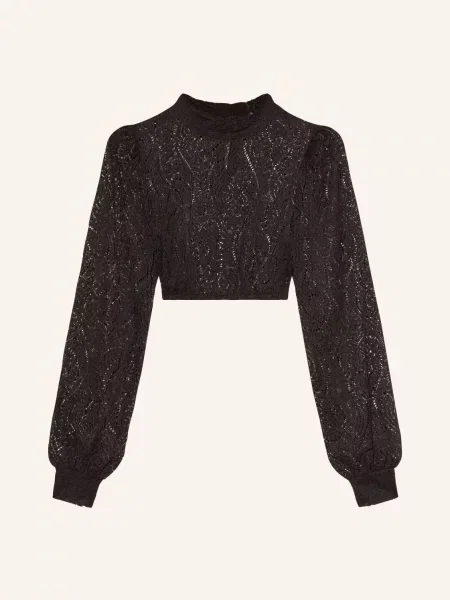 Johann & Johanna Bluzka Bawarska Z Koronki schwarz czarna