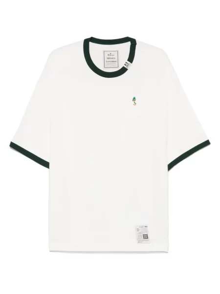 Tricou Maison Mihara Yasuhiro cu broderie alb