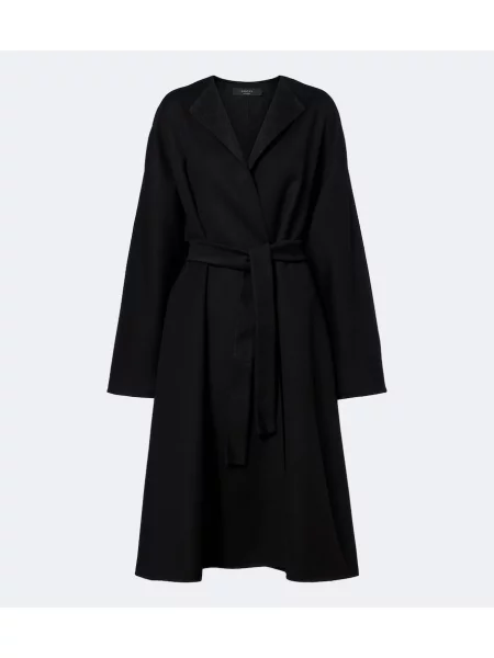 Cu centură palton Gucci de lână plic negru