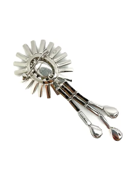 Брошка Jennifer Gibson Jewellery с кристали сребристо