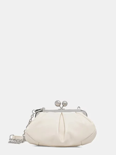 Weekend Max Mara torebka skórzana PRATI beżowy