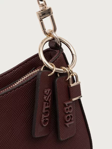 Кожаная сумка хобо Guess