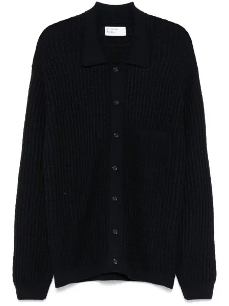 Klasický s límcem kardigan Universal Works modrý