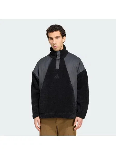 Bluza polarowa zakładana przez głowę z zatrzaskami Terrex Xploric CLIMAWARM High Pile czarna