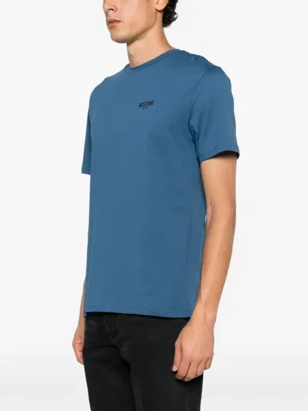 Póló Moschino nyomtatás kék