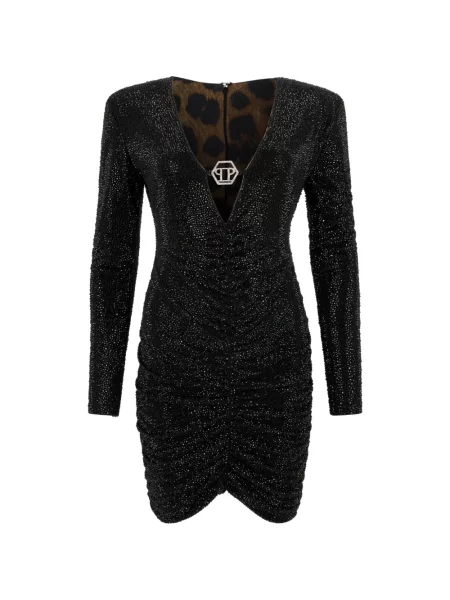 Rochie mini Philipp Plein cu volane negru