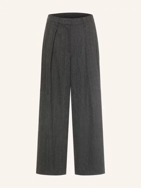 Opus Pants Kalhoty Mikha / tmavě šedá černá