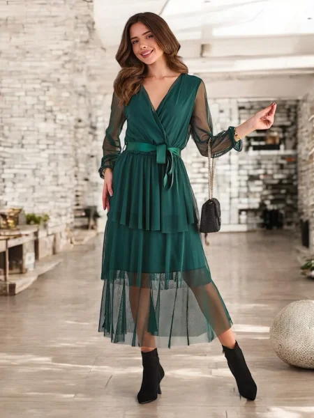 Dolgo obleka maxi obleka Resti črna