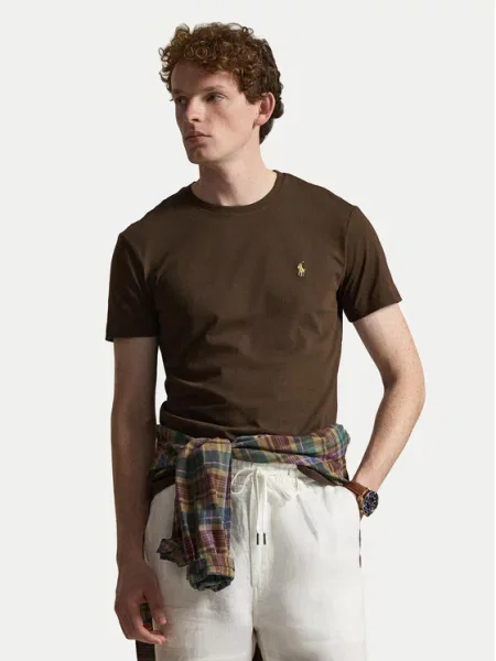Polo Ralph Lauren Majica Temno Custom rjava