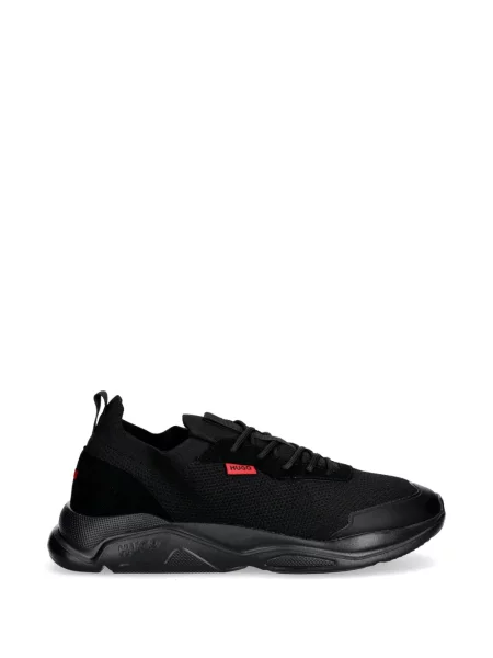 Sneakerși Hugo cu șireturi din dantelă negru