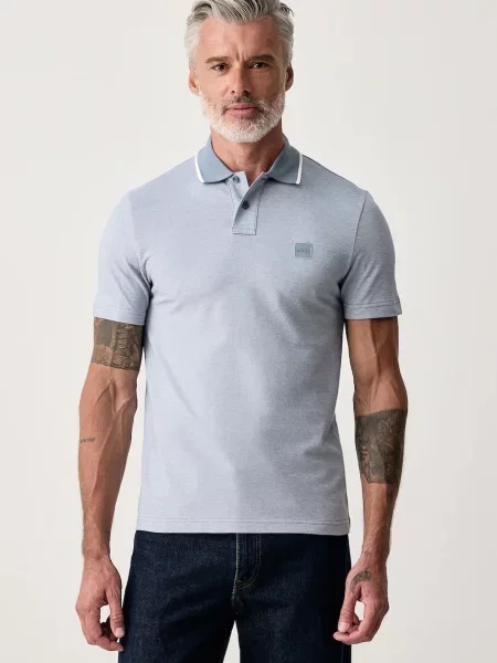 Tricou polo Boss Orange albastru