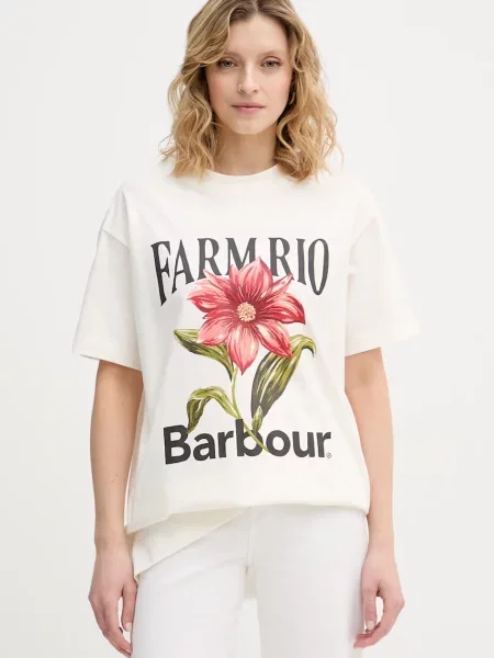 Barbour tričko x Farm Rio béžové