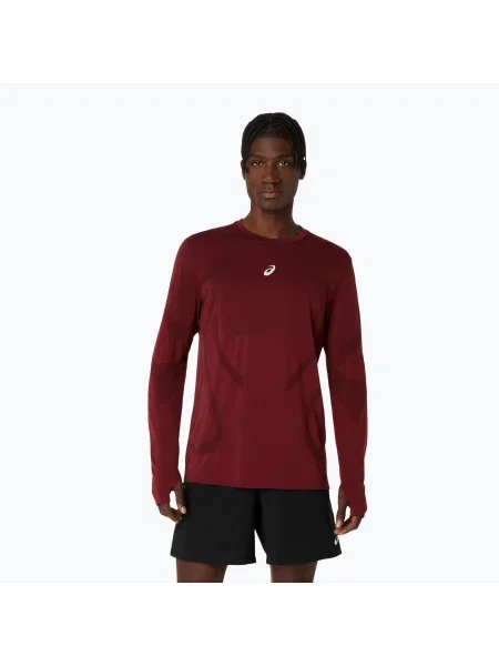Бягане тениска с дълъг ръкав Asics с дълъг ръкав безпроблемно червено