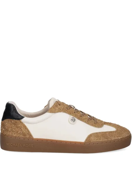 Кожено портмоне Michael Michael Kors с връзки с принт кафяво