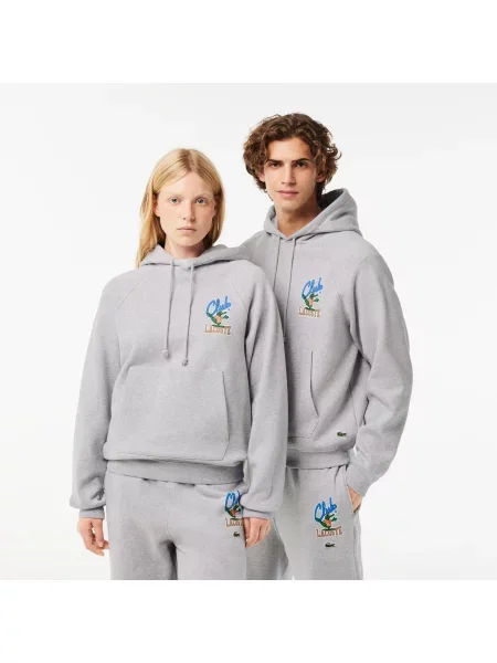 Lacoste Bluza Dresowa Iconic Print Loose Fit Jogger szara