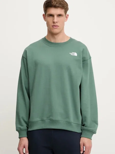 Mikina The North Face Nuptse Oversized hladká zelená