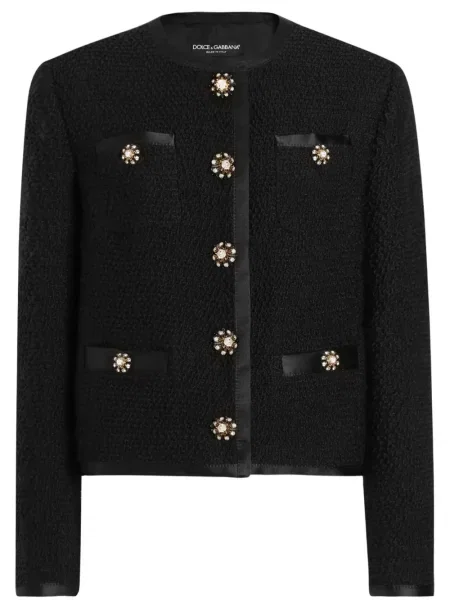 Geacă Dolce & Gabbana tricotate negru
