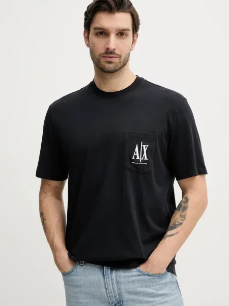 Majica Armani Exchange za muškarce tamno bez uzorka plava