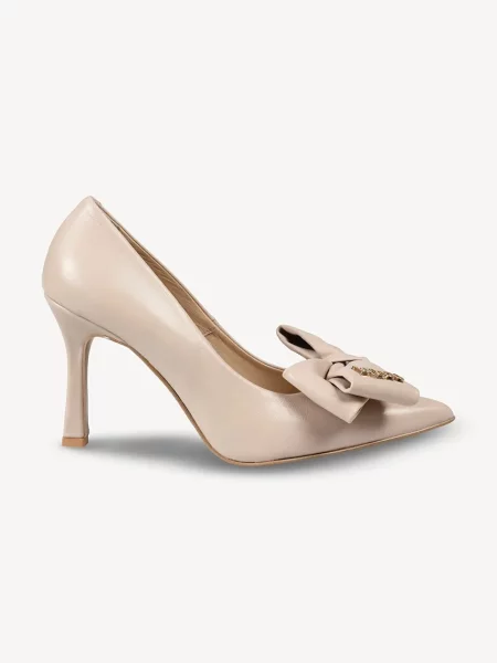 BIZUU pantofi cu stiletto din piele Valeria bej