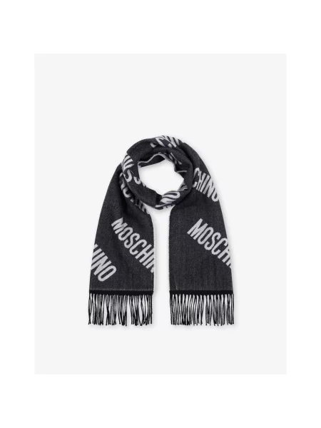 Moschino Akcesoria unisex ONE SIZE Wełna Wełniany szal żakardowy czarny