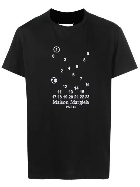 Tricou Maison Margiela cu imagine scurt negru