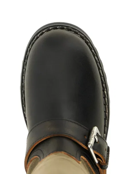 Botine Fendi din piele verde