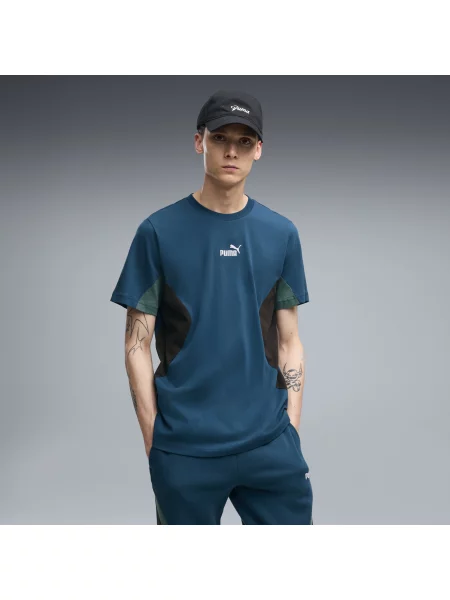 PUMA Koszulka mÄ™ska Essentials z blokami kolorÃ³w OdzieÅ¼ S niebieski
