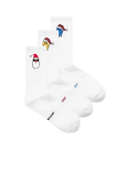 JACK & JONES Șosete JACMELTING SMILEY galben / roșu / negru alb