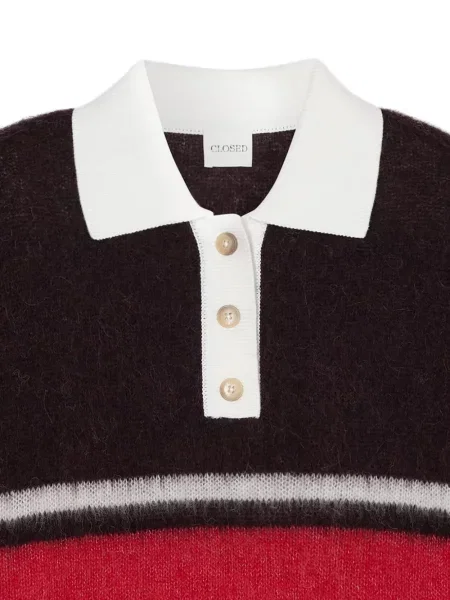 Tricou polo Closed cu dungi maro