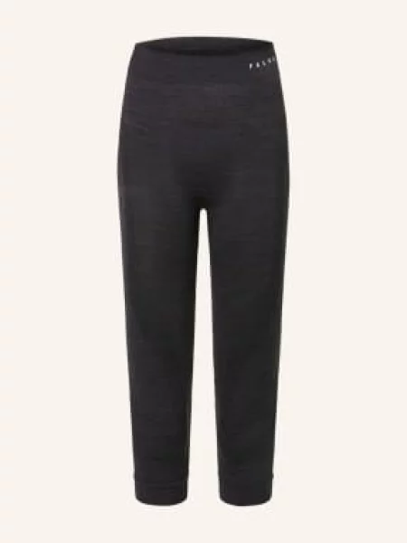 Falke Funkční Spodní Kalhoty Wool-Tech Se Zkrácenými Nohavicemi černá
