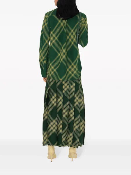 Вълнена карирана риза Burberry зелено