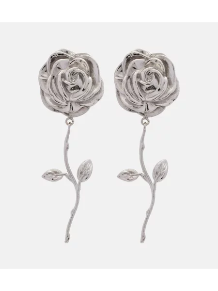 Cercei Magda Butrym cu model floral argintiu