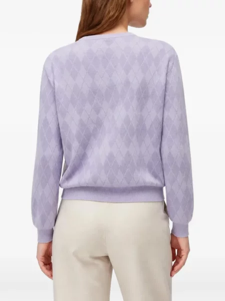Pulover Retori cu model argyle din jacard violet